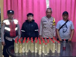 Polsek Malangbong Amankan Puluhan Botol Miras Jenis Ciu