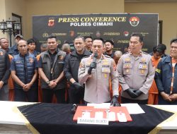 Sat Reskrim Polres Cimahi Amankan 9 Orang Tersangka Pelaku Curanmor 