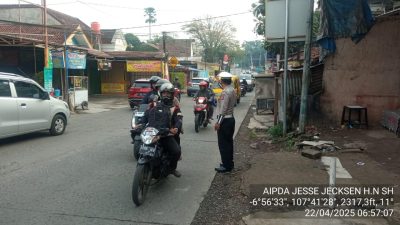 Antisipasi Macet Polsek Gedebage Laksanakan Gatur dan Yanmas pagi Hari